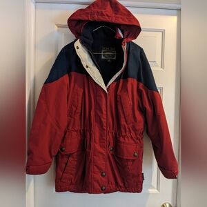 Red and Navy Hooded Parka